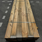 Ca. 12x Douglas palen geschaafd / verlijmd, 14x14x240cm